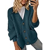 Dokotoo Women's 2026 Fashion Casual Open Front Long Sleeve Chunky Knit Cardigans Sweaters Outerwear Coats
