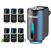 Featwell Car Air Freshener, Three Adjustable Modes Intelligent Aroma Diffuser, Rechargeable Car Diffuser Air Freshener, Grey