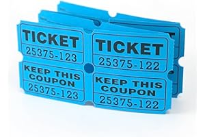 DGBDPACK 200 Raffle Tickets, 50/50 Double Ticket, Bold Numbers for Easy Reading, Ticket for Events,Class Reward & Prizes -Blue