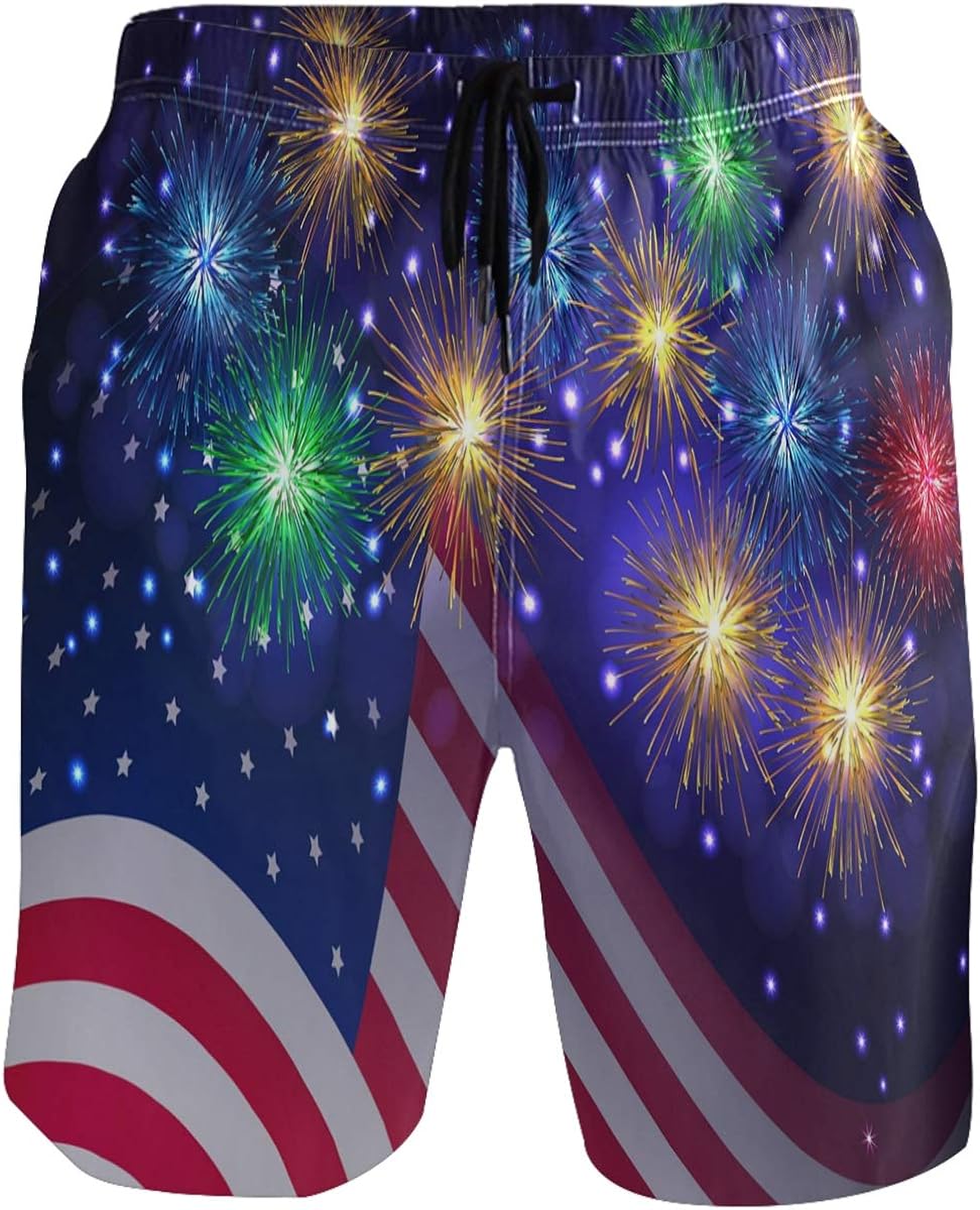 4th of july men's swim trunks