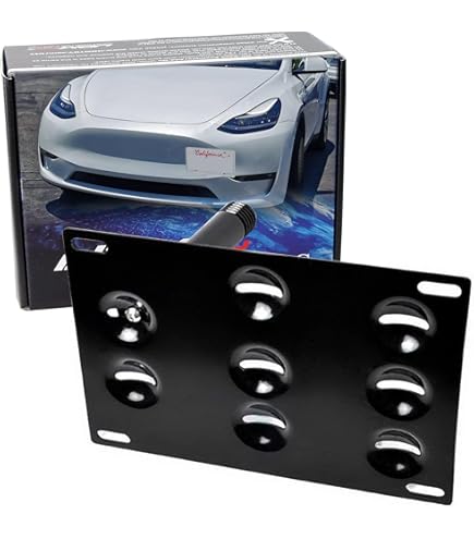 No-Drill Front License Plate Mount For Tesla Model Y (2021-2024 US Version) - Aluminum Alloy Bracket