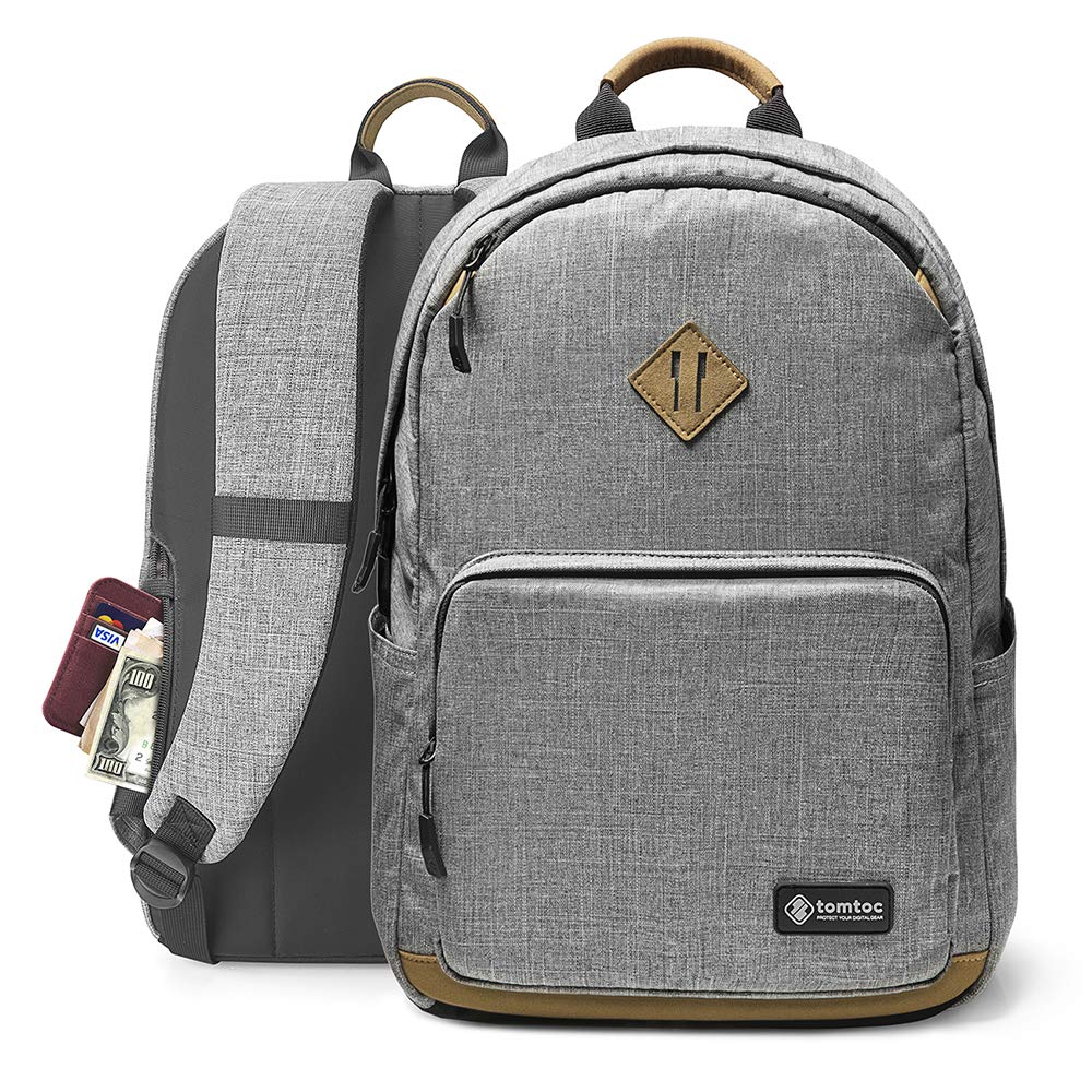 tomtoc Travel Backpack, School Backpack Laptop Backpack Fits Up to 15.6