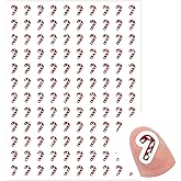 JarThenaAMCS 2400 Pcs Christmas Mini Stickers Laser Red Candy Cane Paper Decals Holographic Self-Adhesive Stickers for Teacher Rewards DIY Crafts Gift Wrapping, 0.5 in
