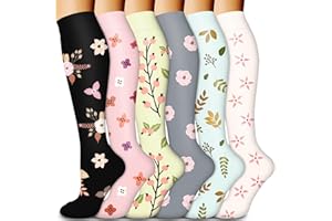 Laite Hebe Compression Socks for Women & Men Circulation(6 pairs)-Graduated Supports Socks for Running, Athletic Sports