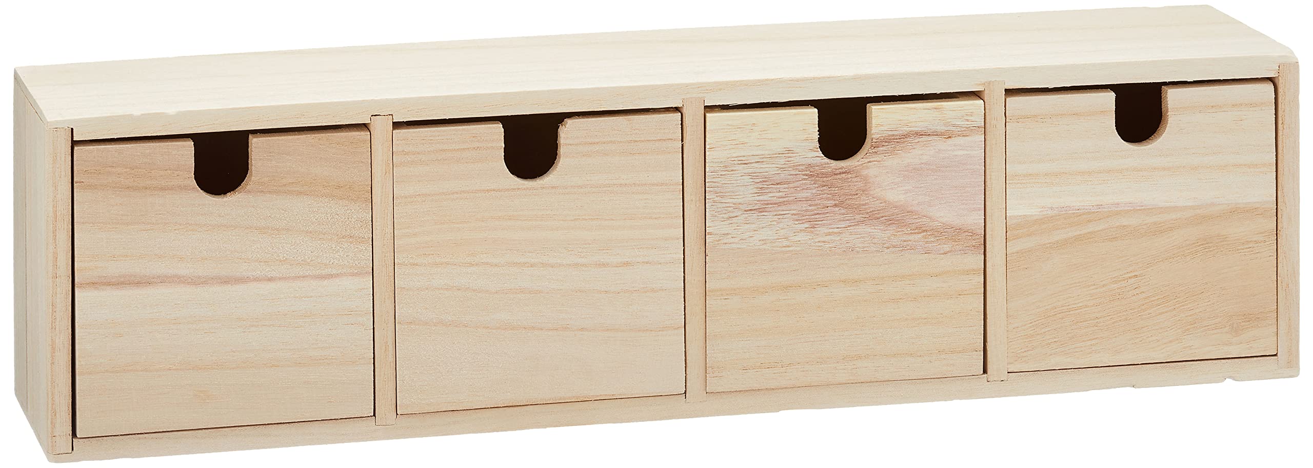 Artemio Artémio Wooden Storage Box with Drawers-Beige, 44 x 10 x 15 cm