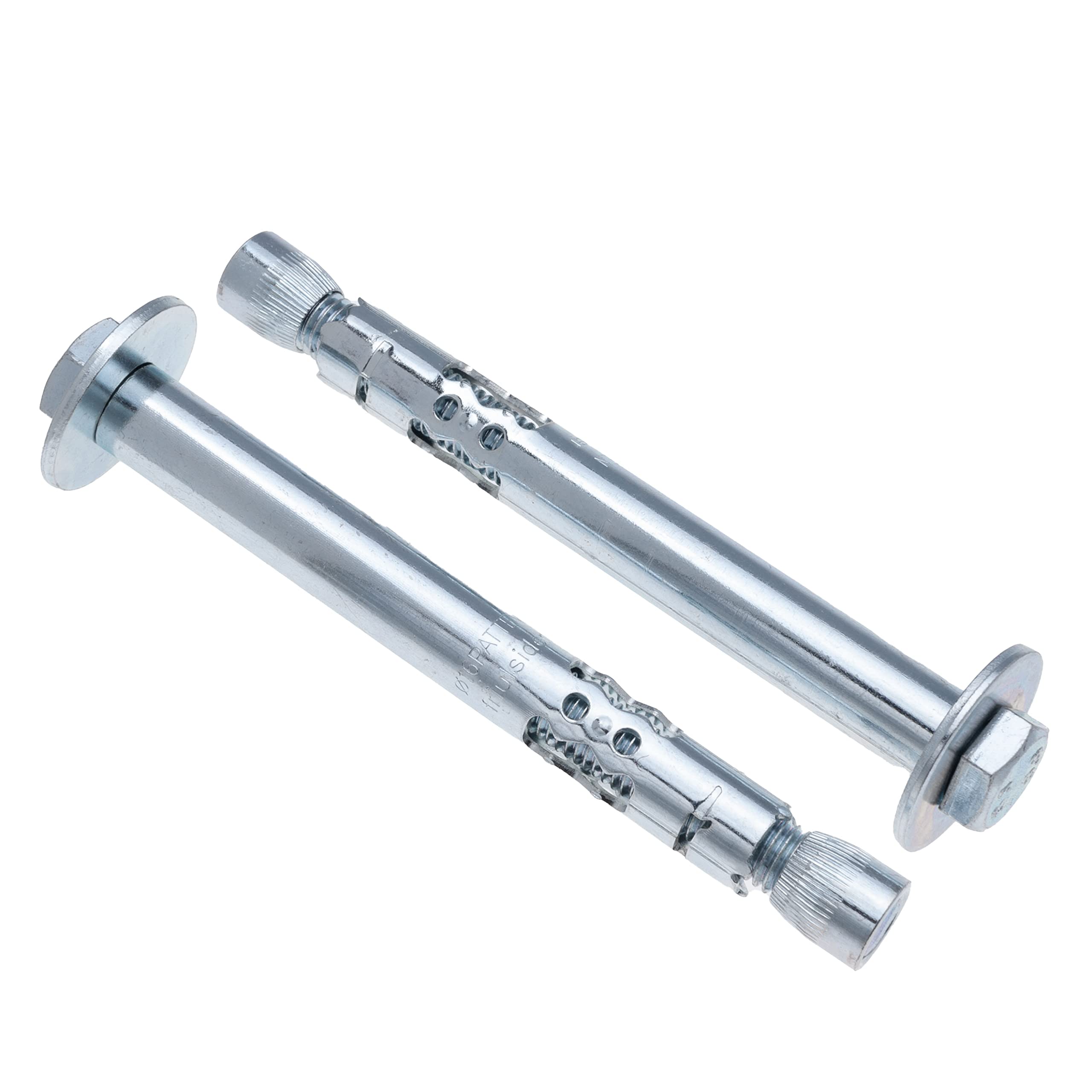 16mm Anchor Screw with Metal Sleeve, 16 mm x 110 mm Hex Head Rawl Bolt with Expansion Plug and Washer, 8 Grade Zinc Plated Steel Fixings Set for Concrete, Masonryand Brick Wall Pack of 2 pcs