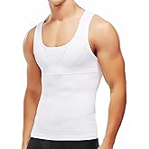 MISS MOLY Compression Shirts for Men Slimming Shirt Body Shaper Vest to Hide Gynecomastia Moobs Base Layer Tank Tops
