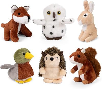 Living Nature Wildlife Buddies 6 x 9 cm Mini Woodland Plush Toys set of 6
