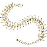 ORICHORE Fashion Personalized Fish Bone Shape 14K Gold-plated Bracelet/Adjustable Centipede Women's Gold Bracelet