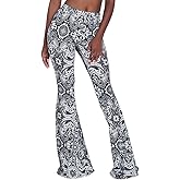 Herose Tall Ladies Soft Flared Leggings Pants Floor Length S-2XL