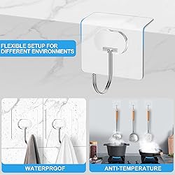 Large Adhesive Hooks for Hanging Heavy Duty Wall