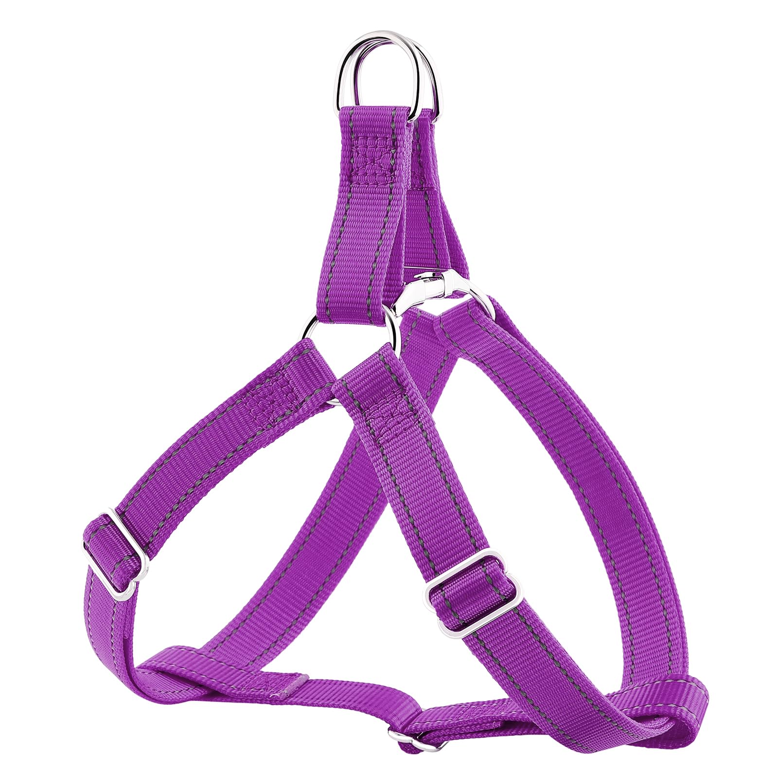 Plutus Pet Step In Dog Harness, Reflective, Adjustable, and Secure with Metal Buckles, Easy Walk Dog Harness for Puppy, Small, Medium and Large Dogs, Purple, L