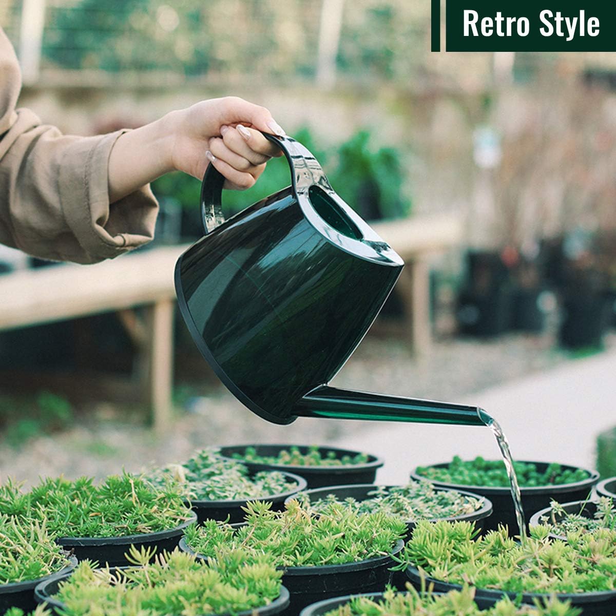 Fusolo Watering Can Long Spout Watering Kettle Small Watering Pot for Indoor & Outdoor Watering Plants and Potted Flowers 47oz (1.4L, Green) : Garden & Outdoor