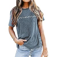 トップス mama MAMA Short-Sleeved Fine-Knit Top - Gray melange - Ladies