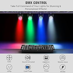 36LEDs RGB Par Lights 4 Pack - 36W LED Par Can
