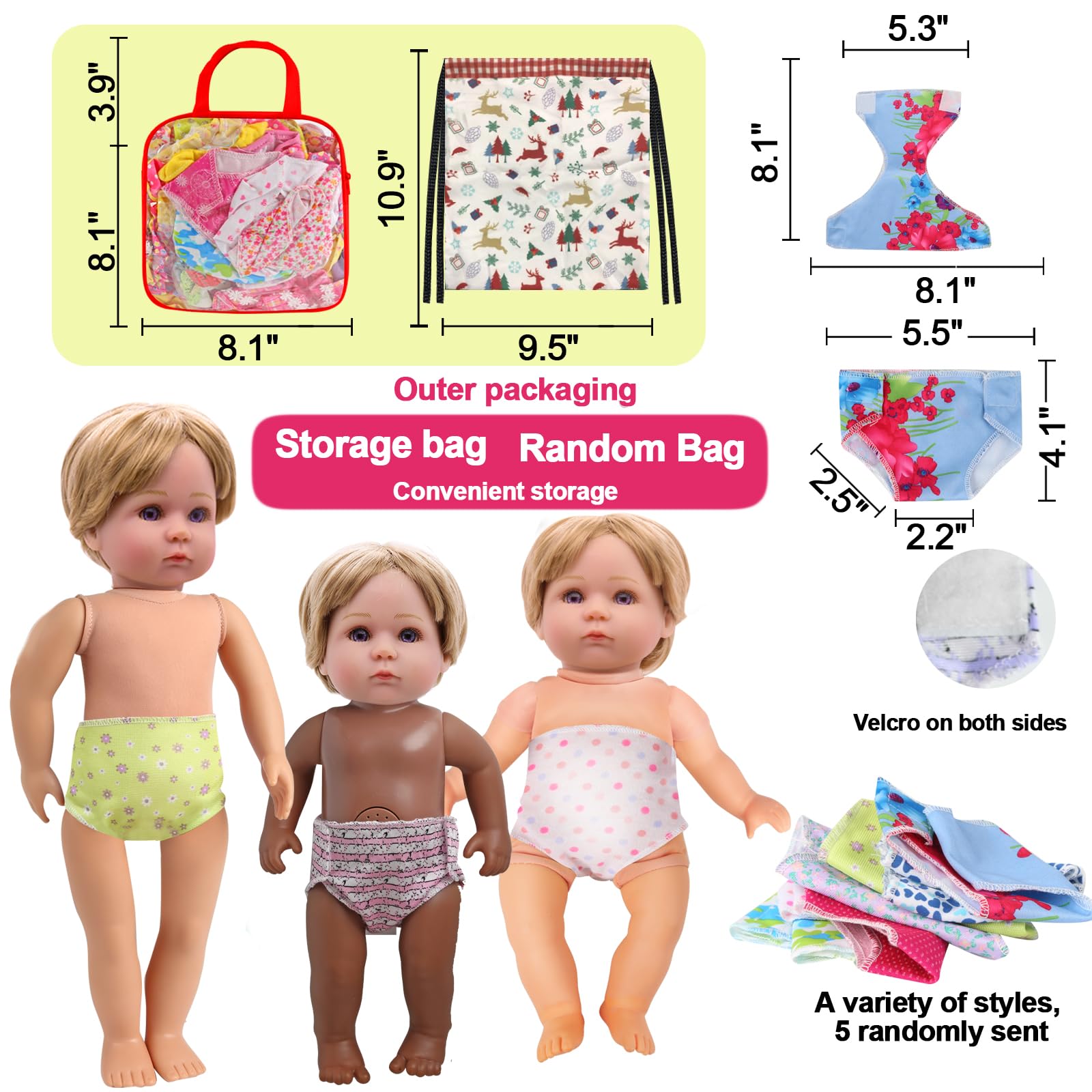 MLcnleS Alive Baby Doll Clothes and Accessories - 12 Sets Girl Doll Clothes Dress for 12 13 14 15 16 Inch Doll, Baby Doll Clothes - Doll Outfits Accessories w/Hairpin & Underwear for Doll Gift