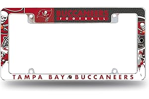 Rico Industries NFL Football Primary 12" x 6" Chrome All Over Automotive License Plate Frame for Car/Truck/SUV