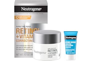 Neutrogena Rapid Tone Repair Retinol + Vitamin C Face Moisturizer, Dark Spot Corrector, Anti-Aging Face Cream for Even Tone 1.7 oz + Trial Size Hydro Boost Facial Cleanser, 0.5 fl. oz