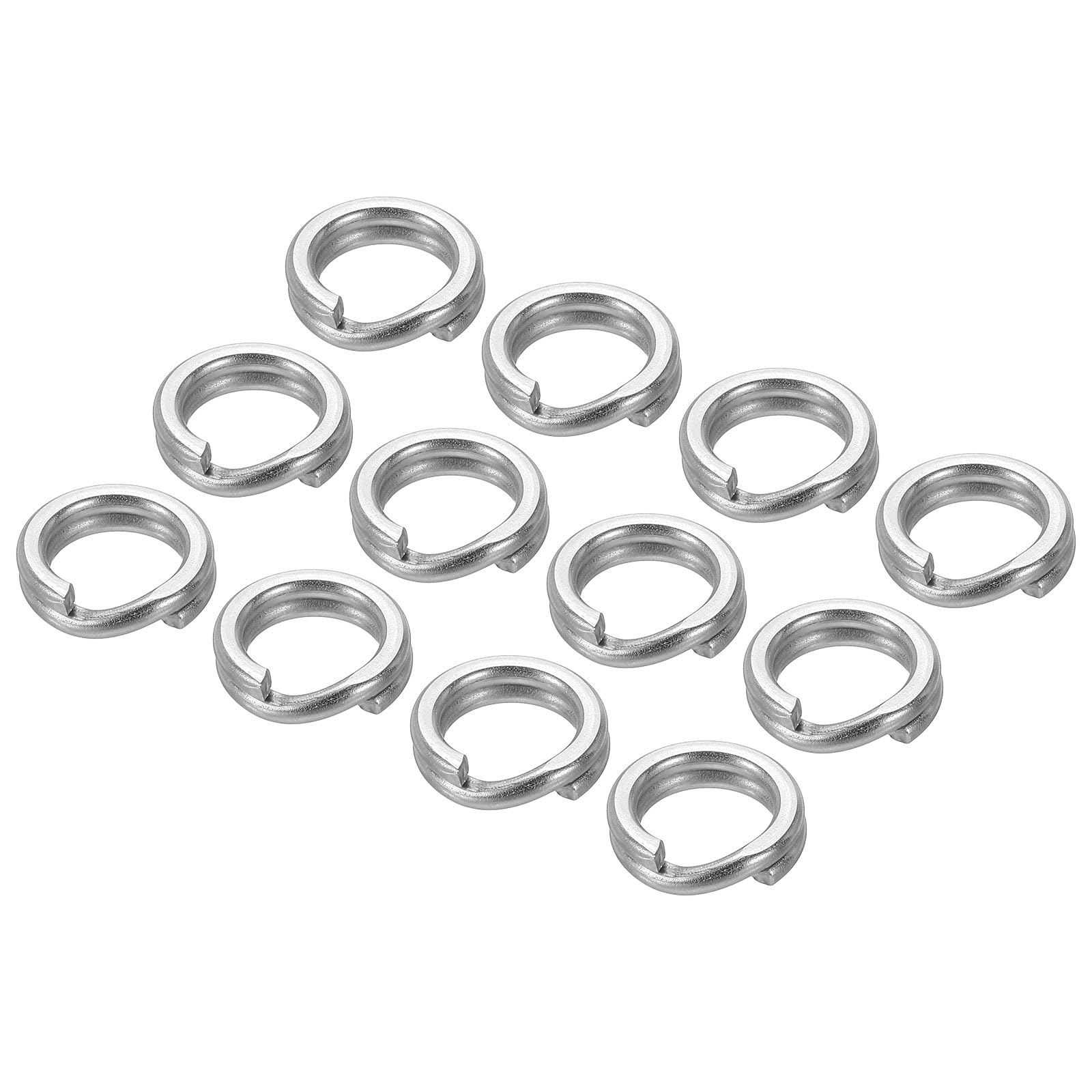 PATIKIL Fishing Split Rings 278LB, 100 Pack Stainless Steel Double Flat Wire Lure Ring 9mm for Jigging Trolling Saltwater Terminal Tackle Connector