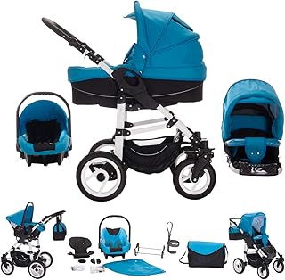 Bebebi Paris | 3 in 1 Kinderwagen Komplettset | Hartgummireifen | Farbe: Louvre
