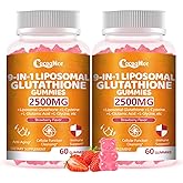 2 Packs 2500MG Liposome Glutathione Gummies, Composite L-Cysteine, Collocation Milk Thistle, Increas 98% Absorption Rate, Antioxidant Anti-Aginga