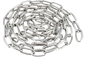 uxcell Stainless Steel 304 Hardened Proof Coil Chain 1m Length 2mm Thickness Zinc Plated