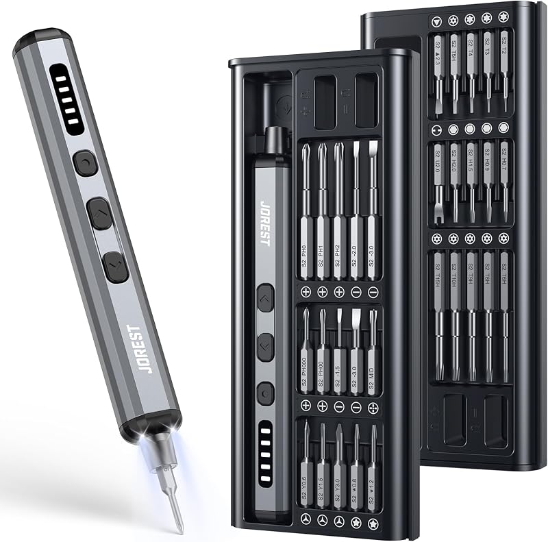 JOREST Mini Electric Screwdriver 38-in-1 Bits Cordless Precision Set