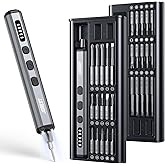 JOREST Mini Electric Screwdriver, Precision Set with 38-in-1 Magnetic Bits, 5 Torque Settings, LED Light, Repair Tool Kit for