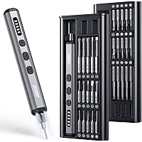 JOREST Mini Electric Screwdriver, Precision Set with 38-in-1 Magnetic Bits, 5 Torque Settings, LED Light, Repair Tool Kit for