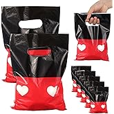 50pcs Red and Black Gift Snack Bags, Cartoon Animation Themed Party Favors Bags Cute Candy Treats Goodie Bag Perfect for Birthday Party Decorations Supplies