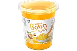 J WAY LOCAL FLAVOR J WAY Bursting Popping Passion Fruit Boba Pearls, Passion Fruit Syrup, Non-Dairy, Fat-Free Popping Tapioca Boba for Beverages, Sweets, Ice Cream (2LB, 1 Pack)