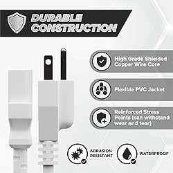 THE CIMPLE CO 3 Feet - 3 Prong AC Power Cable for
