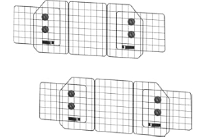 OUSHENG 2 Pack Dog Barrier for SUV, Adjustable Large Car Divider Universal-Fit Wire Mesh Pet Gate Accessories Essentials for Cargo Vehicles Van Safety Travel, Black