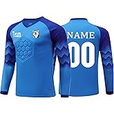 Custom Goalkeeper Jersey for Kids Adults Personalized Soccer Goalie Jersey for Men with Logo Name Number Padded Goalie Jersey