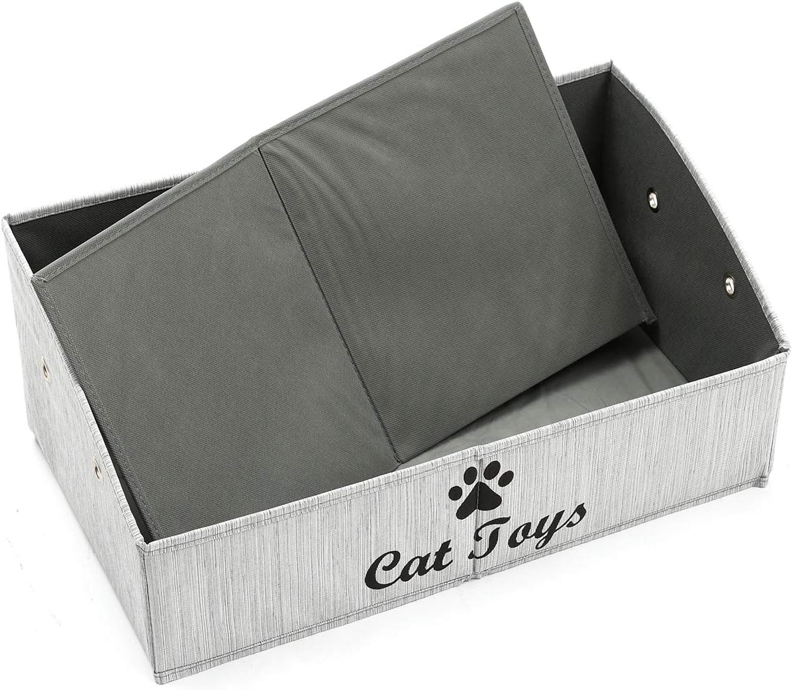 Geyecete Large CAT Toys Storage Bins, Foldable Fabric Trapezoid Organizer Boxes with Cotton Handle - Image 5