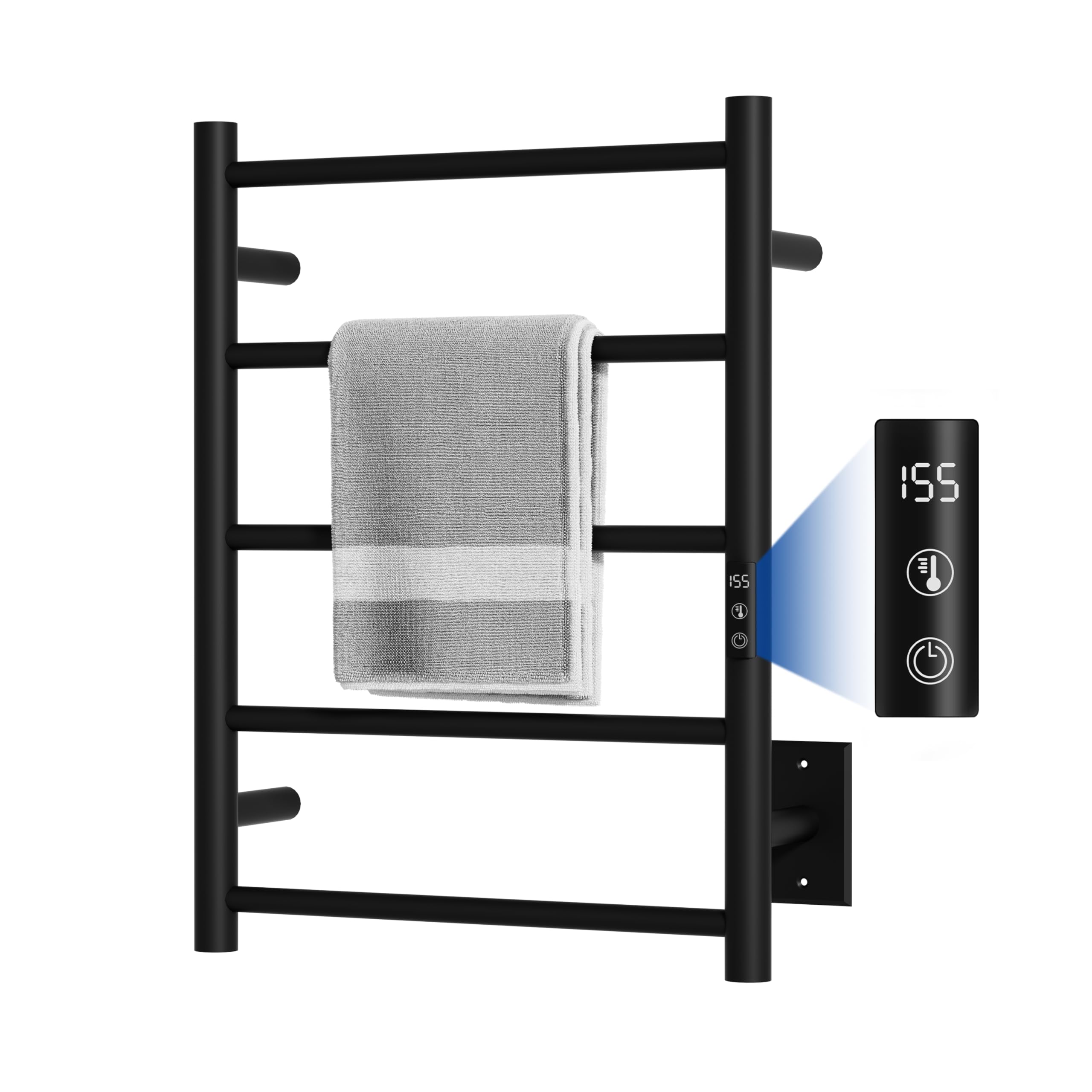 Photo 1 of (untested) Statappy Heated Towel Racks, Towel Warmer Rack for Bathroom, Wall Mounted Electric Towel with Built-in 24hr Timer, Towel Rack Plug-in/Hardwired, Matte Black