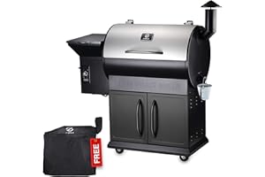 Z GRILLS ZPG-700D2E Wood Pellet Grill & Electric Smoker BBQ Combo with Auto Temperature Control, Multifunctional 8 in 1 BBQ G