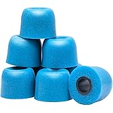 Klowcok IEM Foam Replacement Ear Tips for KZ, Moondrop, Fiio, Sennheiser | Memory Foam Earbud Tips, In Ear Monitor Tips, Superior Noise Isolation, Comfort Fit, 3 Pairs, Small/Medium/Large, Blue