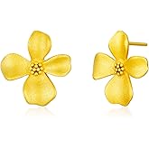 PhoebeTan Dainty Flower Stud Earrings | Hypoallergenic Floral Earrings for Women | Minimalist Blossom Gift