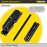 Burg-Wächter Spring Loaded Adjustable Auto Closing Door Closer Black view 3