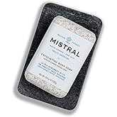 Mistral Exfoliating Bar Soap for Men - 8.8 oz | Luxury French Scrub Bar with Apricot Seed Powder, Marine Minerals, Shea Butter, pH‑Balanced, Sulfate‑Free, Daily Use | Natural Men's Body Soap