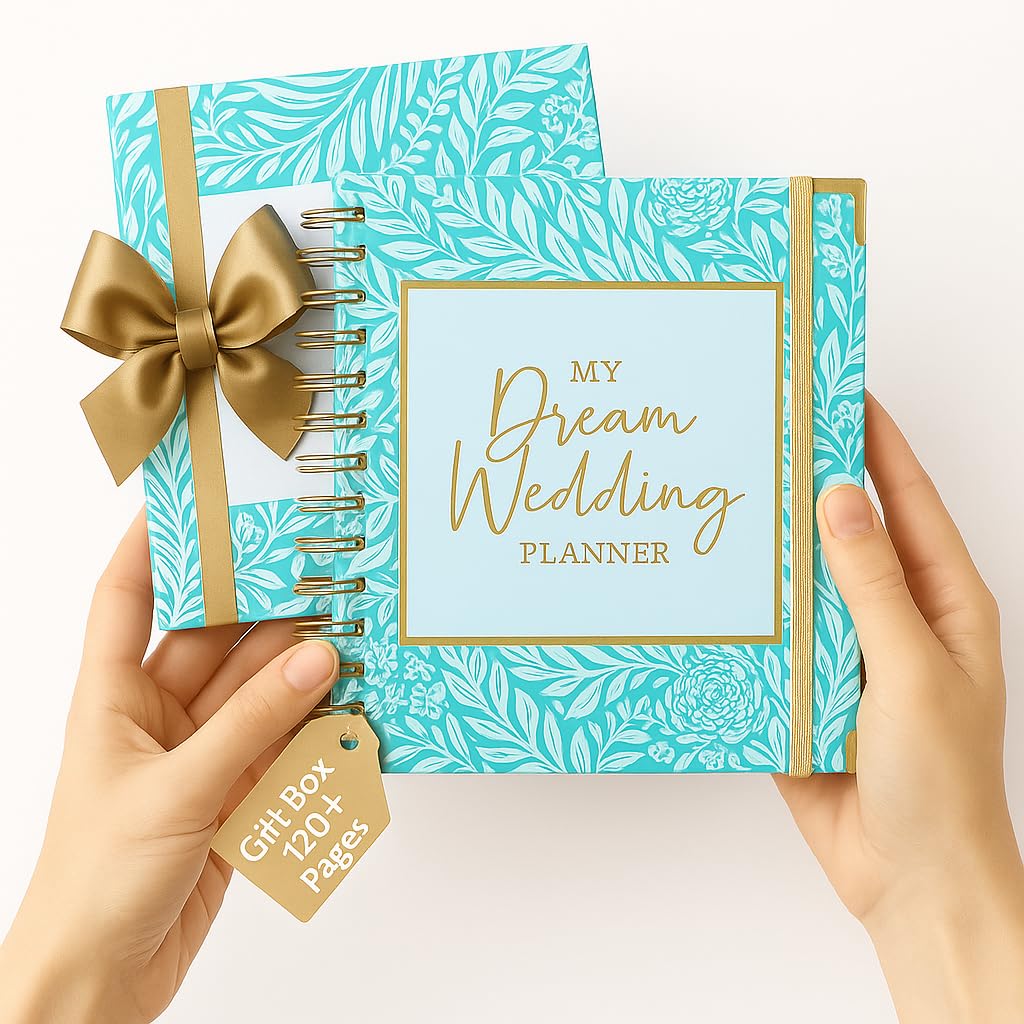 Luxury Wedding Planner Book Organiser – Engagement Gift for couples | Elegant Wedding Planning Book with Guest List, Budget Tracker, Moodboards, Table Planner & Timeline | Keepsake engagement gifts