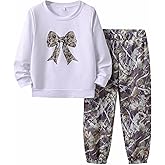 Ayzozuy Girls Clothes Sweatshirt Casual Outfit for Girl Leggings 2 Piece Fall Pants Set