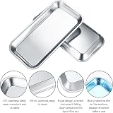 ZHENGYYUU Rectangular Instrument Tray 4 Pcs Stainless Steel Lab Tray view 3