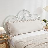 Beige Grey Body Pillow Cover 20x54inches Long Pillowcase Ruffled Pillowcases Shabby Chic Ruffled Fringe Decor Cute Body Ruffled Pillow Sham