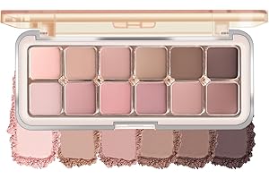 KYDA 12 Colors Grey Pink Eyeshadow Palette, High Pigment Matte Shimmer Pink Brown Eye Shadow, Netural Brown Eyes Palette for 