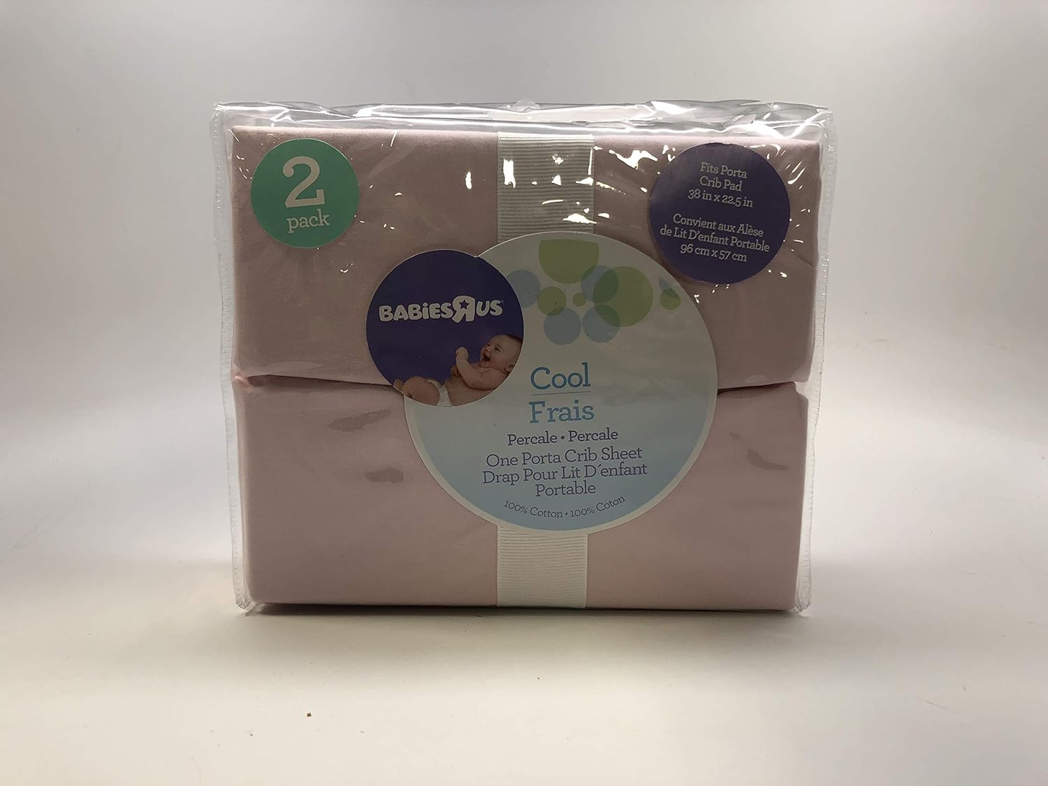 Babies'R'Us - Portable Crib Sheet(2 Pack) - Cool Pink