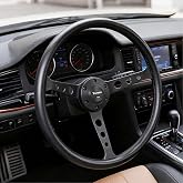 Pspeed 15 Inch Steering Wheel,3 Spoke 6-Bolt Black Aluminum Alloy Spokes | PU Grip,53mm Deep Dish Design with Black Horn Button,for Classic Car, for Cars,for Racing 15 in Universal Steering Wheel