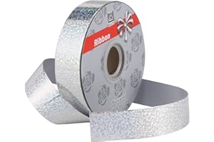 TIADYBOW 1inch x 100yards Waterproof Ribbon,Silver Curling Ribbon for Gifts Package Wrapping,Bows, Crafting, Wedding.