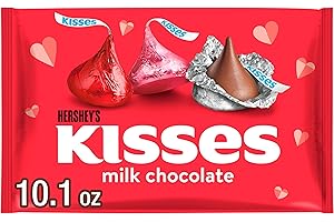 HERSHEY'S KISSES Milk Chocolate, Valentine's Candy Bag, 10.1 oz